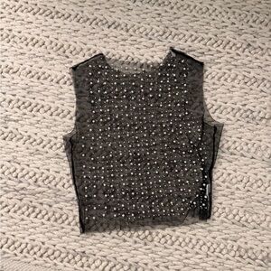 Amazon Black Sheer Beaded Blouse
